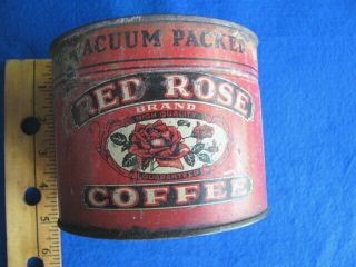 Vintage Red Rose Coffee Tin/can