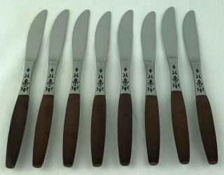 Grand Prix Dior Muffin 8 Dinner Knives Mcm Stainless Flatware Japan Brown Handle