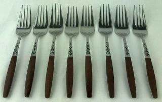 Grand Prix Dior Muffin 8 Dinner Forks Mcm Stainless Flatware Japan Brown Handle