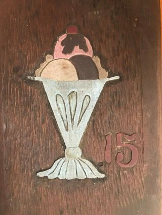 Hand Made Ice Cream Sundae Wooden Wall Sign 7/690 2
