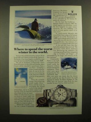 1988 Rolex Explorer Ii Chronometer Ad - Worst Winter In The World