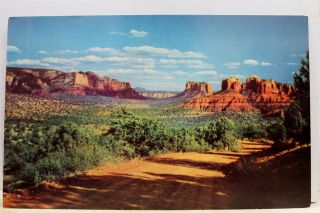 Arizona Az Oak Creek Canyon Red Rock Ranch Road Postcard Old Vintage Card View