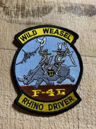 1980s/1990s? Us Air Force Patch - Wild Weasel Rhino Driver F - 4 Phantom -