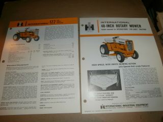 Vintage Cub Cadet 122 Tractor Specifications Optional Equipment Brochures