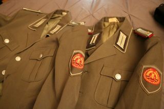 Set Of East German Warrant Officer Uniforms - Early Infantry Model And Artillery