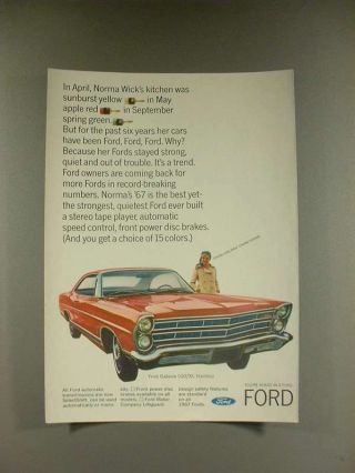 1967 Ford Galaxie 500/xl 2 - Door Car Ad