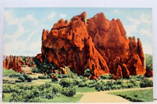 Colorado Co Garden Of The Gods North Gate Rock Kissing Camels Postcard Old View