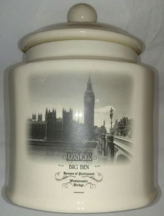 Design Pac London Big Ben Ceramic Tea Canister Or Cookie Jar 8 " X 6 "