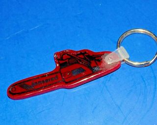 Vintage Jonsered Chainsaw Clear Red Rubber Keychain G&G Small Engine Chanute,  KS 2
