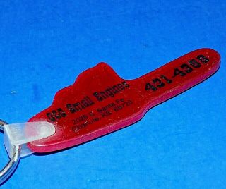 Vintage Jonsered Chainsaw Clear Red Rubber Keychain G&G Small Engine Chanute,  KS 3