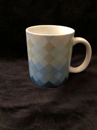 Chicago John Hancock Observatory Blue White Argyle Tea Cocoa Coffee Mug Cup