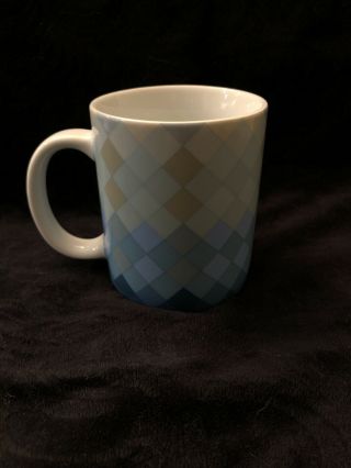 Chicago John Hancock Observatory Blue White Argyle Tea Cocoa Coffee Mug Cup 3