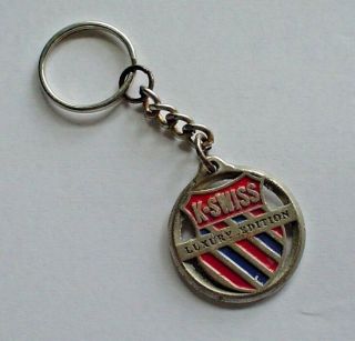Old K - Swiss Key - Chain Round Aluminum Luxury Edition Advertising Vintage 2 - Sided