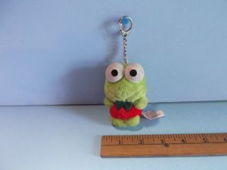 Old Collectible Key Chain 3.  5 " In Plush Goofy Looking Frog Sanrio 1994