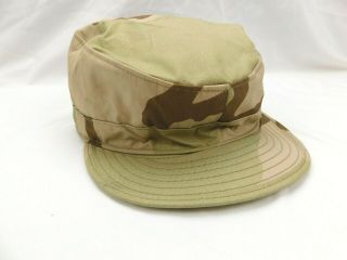 Us Military Dcu Desert 3 - Color Class 2 Camouflage Camo Cap W/ Ear Flaps Hat