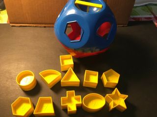 Tupperware Shape O Toy Classic Blue & Red Ball Yellow Shapes Learning Toy,