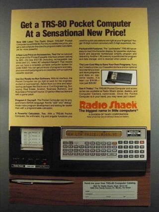 1982 Radio Shack Trs - 80 Pocket Computer & Printer Ad