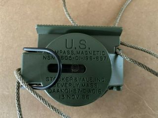 Us Army 1986 Stocker & Yale Inc.  U.  S.  Compass Magnetic Nsn 6605 - 01 - 196 - 6971 Usa