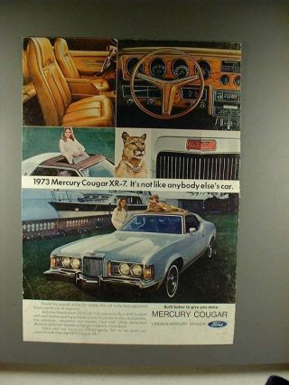 1973 Mercury Cougar Xr - 7 Car Ad - Not Like Anybody