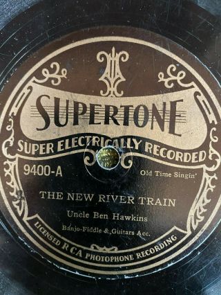 Supertone 9400 Ernest Stoneman Never River Train Fine Gennet 78 Rpm Country Vv,