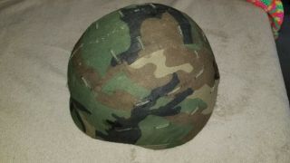 1988 Us Army Combat Pasgt Made W/ Kevlar Helmet - Sz Med/lg W/camo Cover Unicor