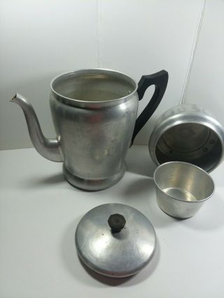 Vintage Aluminum 6 Cup Drip - O - Lator Stove Top / Camping Coffee Pot