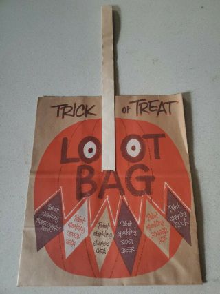 Vintage Halloween Pabst Root Beer Soda Trick Or Treat Loot Bag 60 