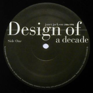 JANET JACKSON Design Of A Decade 1986/1996 Org.  1996 2LP 1st Press 1/1/1/1 Matrix 3