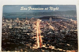 California Ca San Francisco Twin Peaks Night Postcard Old Vintage Card View Post