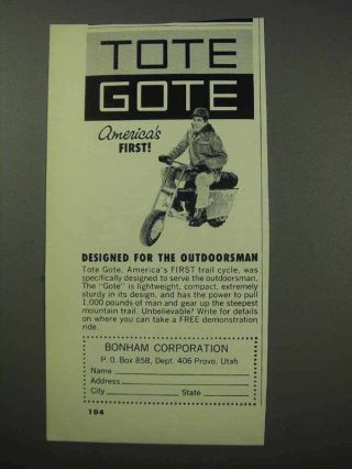1962 Bonham Tote Gote Motorcycle Ad