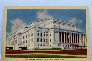 Missouri Mo St Louis Municipal Auditorium Postcard Old Vintage Card View Post Pc
