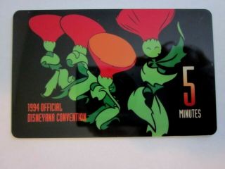 1994 Official Disneyana Convention Phone Card With Dancing Flowers,  Shipped