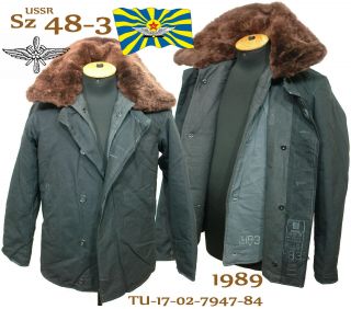 1989 Sz 48 - 3 Winter Jacket Of The Ussr Air Force Soviet Army Ussr