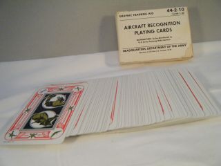 Aircraft Recognition Playing Cards Us Army Training Aids 1979 44 - 2 - 10