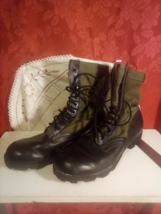 Vtg 1988 Us Military Spike Protective Tropical Combat Boots Sz 8.  5 R