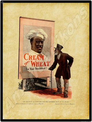 1914 Cream Of Wheat Metal Sign: Black Americana - Best Known Man In World
