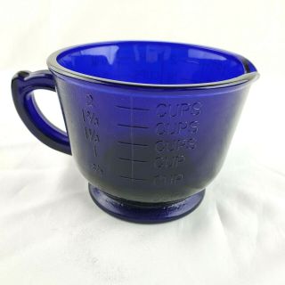 Vintage Cobalt Blue Glass Measuring Cup 2 Cups