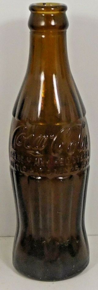 C1923 X - Mas Smoky Amber Hobbleshirt Bottle - Coca - Cola Kissimmee,  Fla.