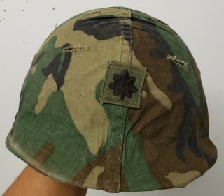 Post Vietnam Era M - 1 Helmet Lt.  Colonel Marked Cover With Named Liner,