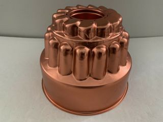 Copper Tone Tower Jello Mold 5 1/4 " Tall Holds 8 Cups