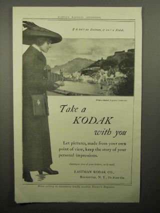 1913 Kodak Camera Ad - Take A Kodak With You