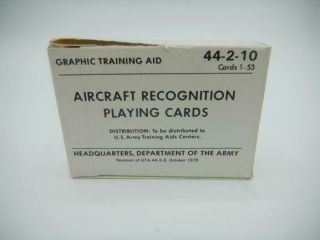 Aircraft Recognition Playing Cards 44 - 2 - 10 Department Of The Army 1979