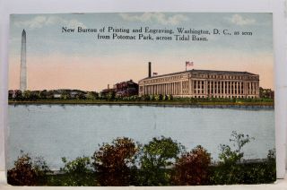 Washington Dc Bureau Printing Engraving Potomac Park Tidal Basin Postcard Old Pc