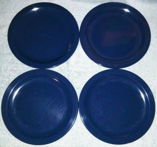 Set Of (4) Texas Ware Blue Lg Plate