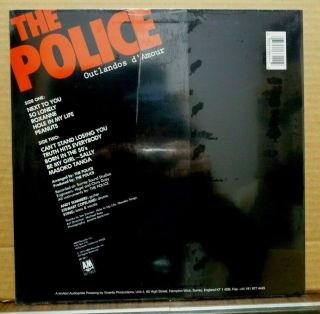 THE POLICE Analog 180 - gram LP Outlandos D ' Amour UK Vivante Productions 2