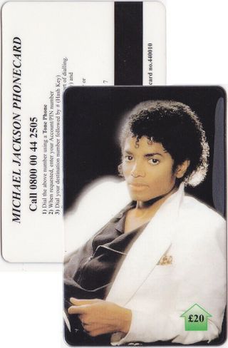 Michael Jackson Carte Telephone Phonecard Calling Phone Card Uk 1990s