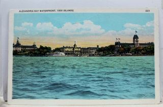 York Ny 1000 Islands Alexandria Bay Waterfront Postcard Old Vintage Card Pc