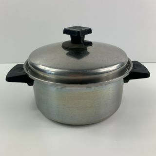 Vintage Rena Ware 3 Ply Pot 18 - 8 Stainless Steel 7 1/4 " Sauce Pan & Lid 2 Quart