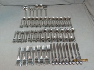 75 Pc Oneida Rogers Montclair Stainless Flatware Service For 12