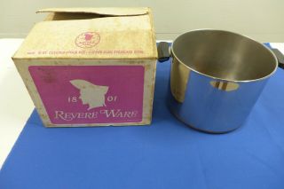 Vintage Revere Ware 1801 10 Qt Quart Stock Pot Copper Bottom W/ Box No Lid 1430